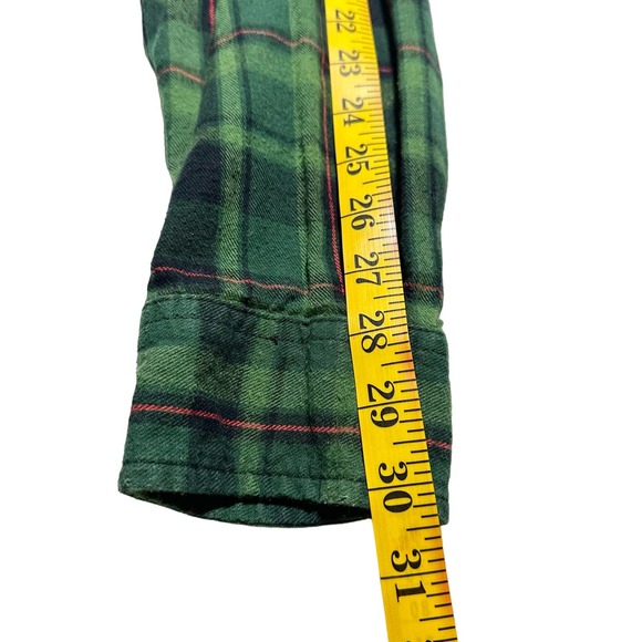 Duluth Trading Co. | Men | Green Plaid Flannel LS Button Front Shirt | Medium - Picture 6 of 10